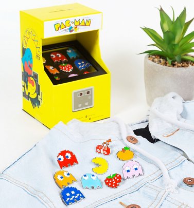 Pac-Man Arcade Pin Badge Set Pac-Man Arcade Pin Badge Set