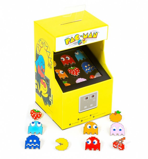 Pac-Man Arcade Pin Badge Set Pac-Man Arcade Pin Badge Set