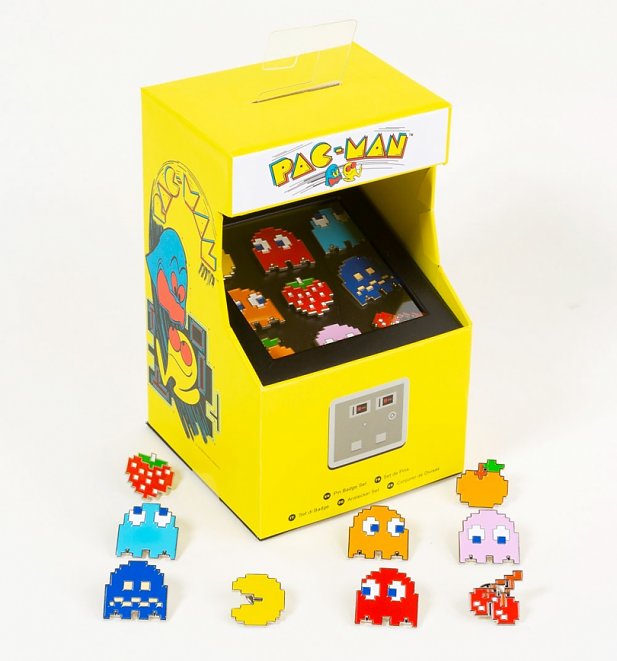 Pac Man Arcade Pin Badge Set