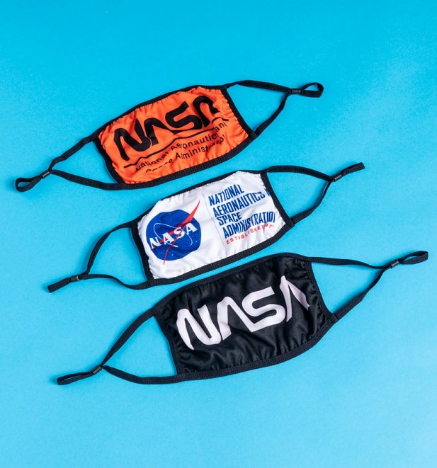 Download Pack Of Three Nasa Face Masks PSD Mockup Templates