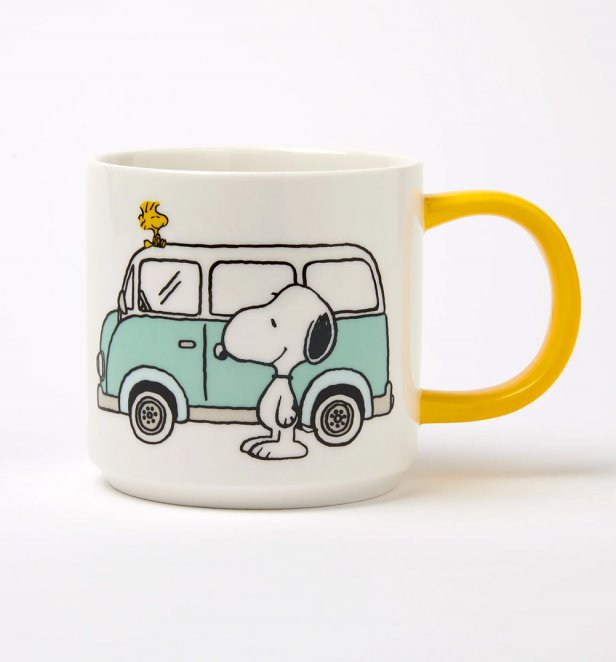 Peanuts Happy Camper Yellow Handled Mug Peanuts Happy Camper Yellow Handled Mug