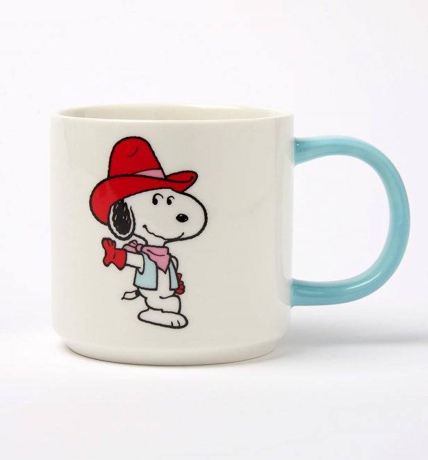 Peanuts Howdy! Snoopy Blue Handled Mug Peanuts Howdy! Snoopy Blue Handled Mug