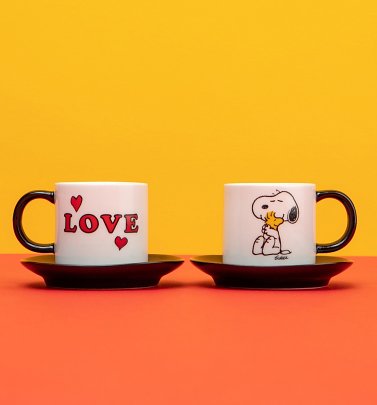 Peanuts Snoopy Love Espresso Mug And Saucer Set Peanuts Snoopy Love Espresso Mug And Saucer Set