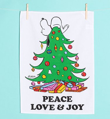Peanuts Snoopy Peace Love & Joy Tea Towel