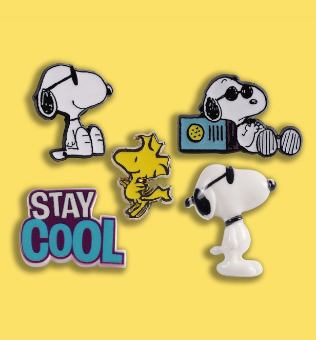 Peanuts Snoopy Set Of 5 Pin Badges