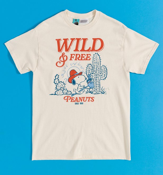 Peanuts Snoopy Wild And Free Natural T-Shirt Peanuts Snoopy Wild And Free Natural T-Shirt