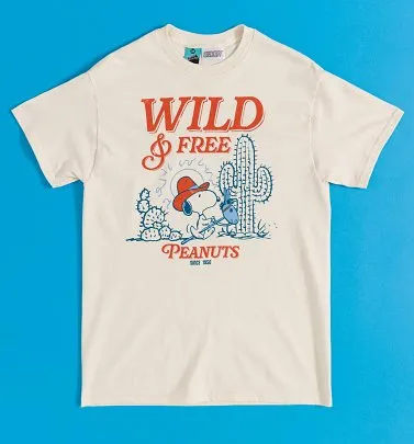 Peanuts Snoopy Wild And Free Natural T-Shirt