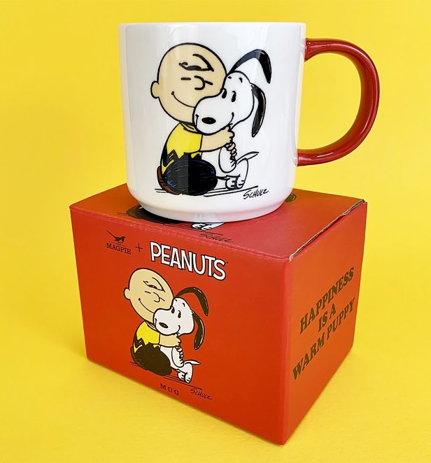 Peanuts Snoopy and Charlie Brown Happiness Is A Warm Puppy Hug Mug