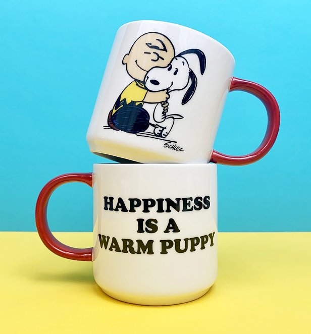 Peanuts Snoopy and Charlie Brown Happiness Is A Warm Puppy Hug Mug