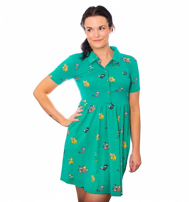 Peter Pan The Lost Boys All Over Print Button Up Dress from Cakeworthy