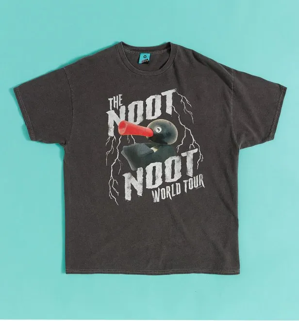 Pingu Noot Noot World Tour Vintage Wash Charcoal T-Shirt