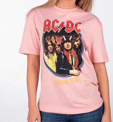 Pink AC/DC Highway To Hell T-Shirt from Amplified Pink AC/DC Highway To Hell T-Shirt from Amplified