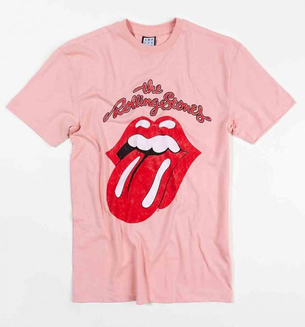 Pink The Rolling Stones Vintage Tongue T Shirt From Amplified 