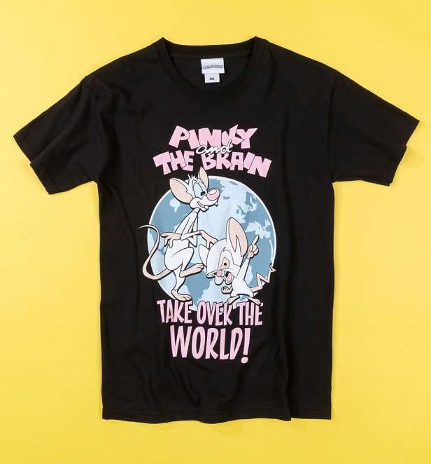 Pinky And The Brain Take Over The World Black T-Shirt