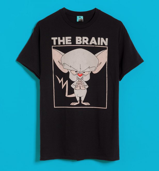 Pinky And The Brain The Brain Black T-Shirt Pinky And The Brain The Brain Black T-Shirt