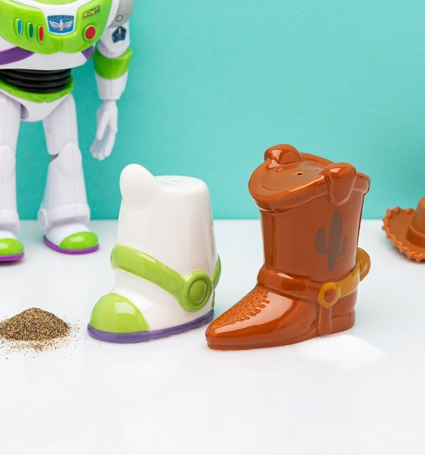 Pixar Toy Story Buzz and Woody Boot Salt and Pepper Shakers Pixar Toy Story Buzz and Woody Boot Salt and Pepper Shakers