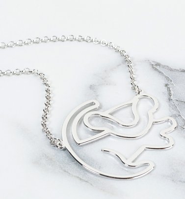 Platinum Plated Simba Outline Lion King Necklace Platinum Plated Simba Outline Lion King Necklace