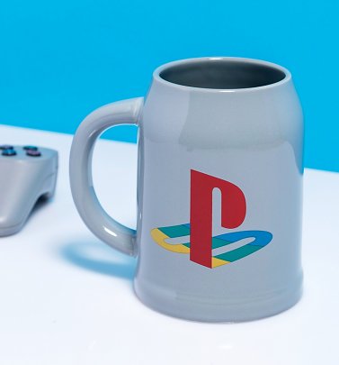 Playstation Logo Ceramic Stein Mug Playstation Logo Ceramic Stein Mug