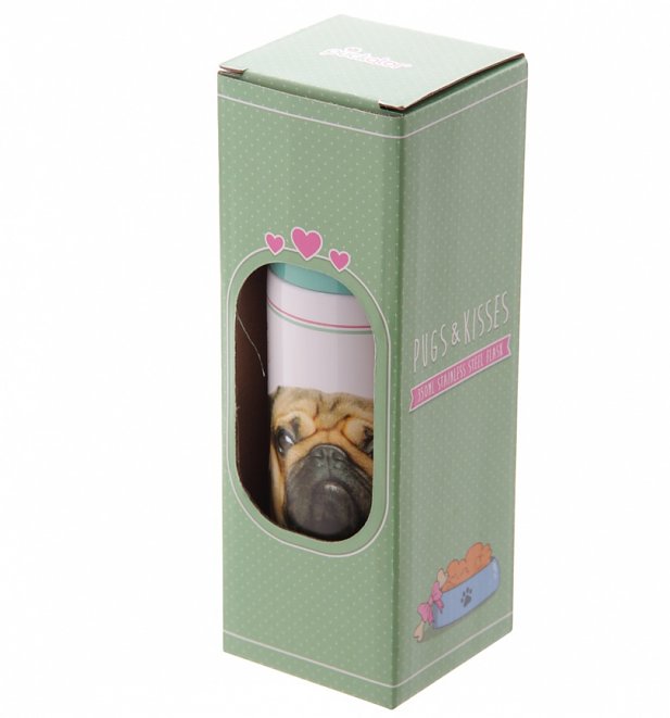 Pugs And Kisses Stainless Steel Flask Pugs And Kisses Stainless Steel Flask