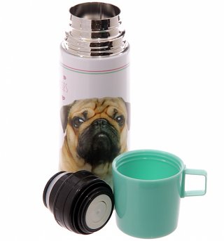 Pugs And Kisses Stainless Steel Flask Pugs And Kisses Stainless Steel Flask