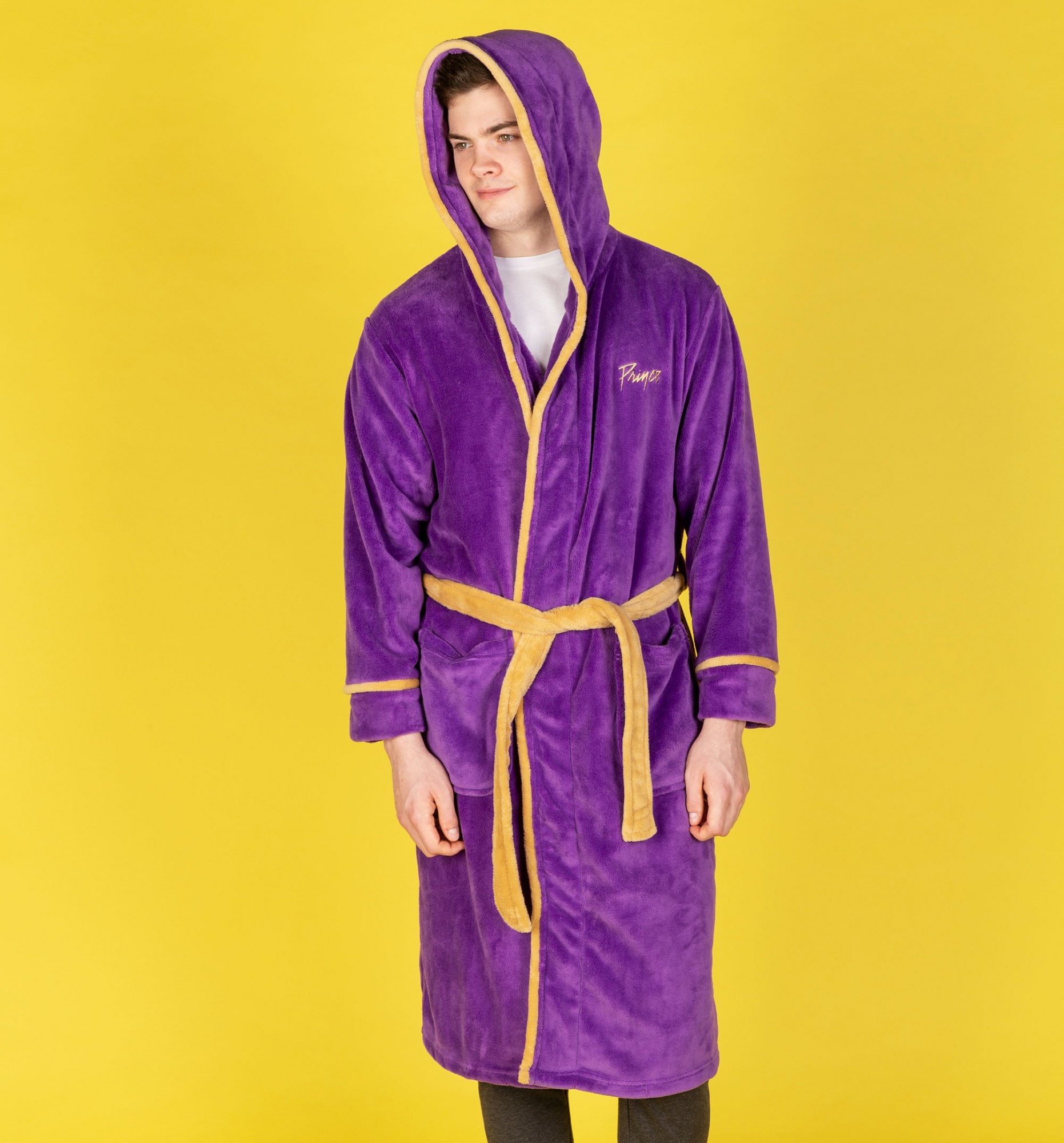 Purple Fleece Prince Hooded Bath Robe