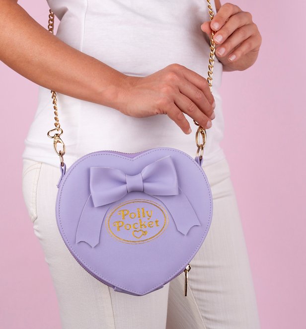 Purple Polly Pocket Heart and Bow Cross Body Bag