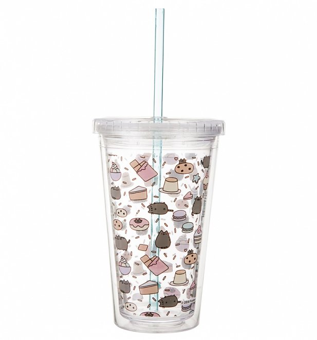 Pusheen Drinks Cup With Straw Pusheen Drinks Cup With Straw