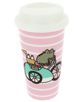 Pusheen Let's Go Striped Travel Mug Pusheen Let's Go Striped Travel Mug