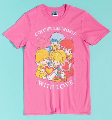 Rainbow Brite Colour The World With Love Pink T-Shirt