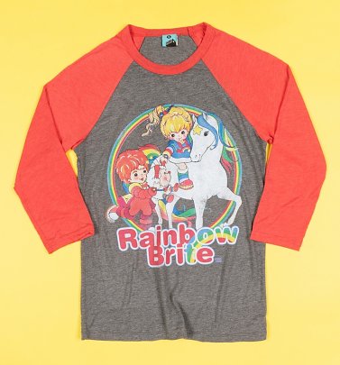 Rainbow Brite Grey And Red Baseball Shirt Rainbow Brite Grey And Red Baseball Shirt