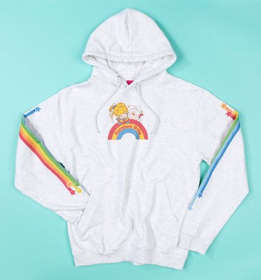 Rainbow Brite Rainbow Sleeve Print Ash Grey Hoodie Rainbow Brite Rainbow Sleeve Print Ash Grey Hoodie