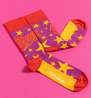 Red David Bowie Stars Socks