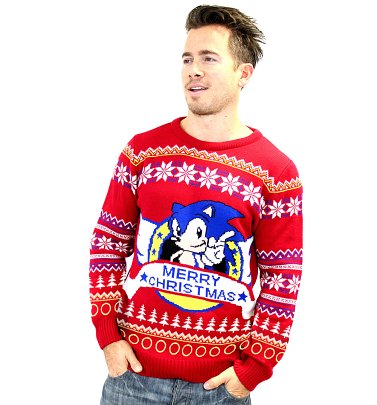 Sonic The Hedgehog Red Knitted Christmas Jumper Sonic The Hedgehog Red Knitted Christmas Jumper