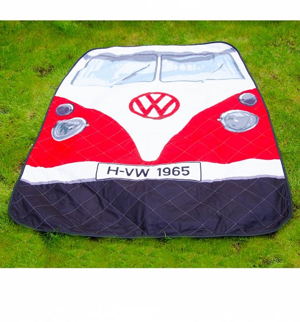 Red VW Campervan Picnic Rug