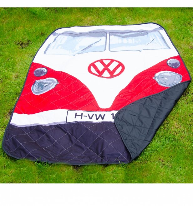 Red VW Campervan Picnic Rug