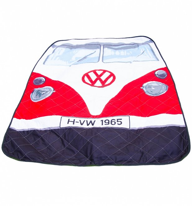 Red VW Campervan Picnic Rug