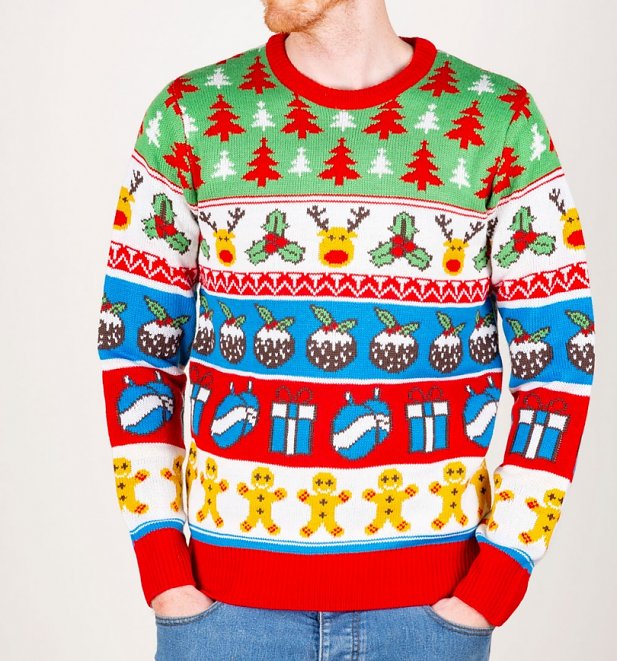 Reindeer and Trees Knitted Christmas Jumper from Cheesy Christmas Jumpers