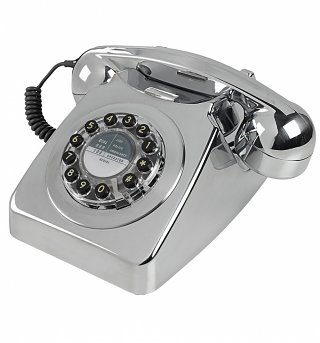 Retro 746 Chrome Brushed Telephone from Wild & Wolf Retro 746 Chrome Brushed Telephone from Wild & Wolf