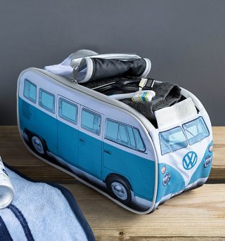 Retro Blue VW Campervan Wash Bag