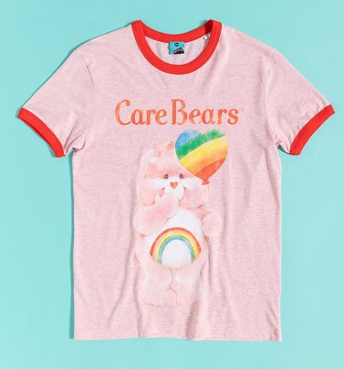 Retro Care Bears Heart Ringer T-Shirt