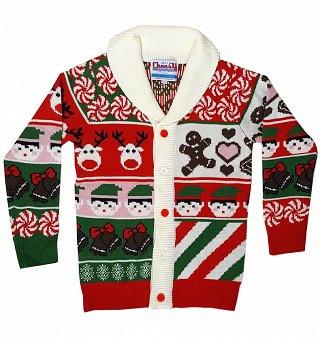 Retro Elfy Christmas Knitted Cardigan from Cheesy Christmas Jumpers Retro Elfy Christmas Knitted Cardigan from Cheesy Christmas Jumpers