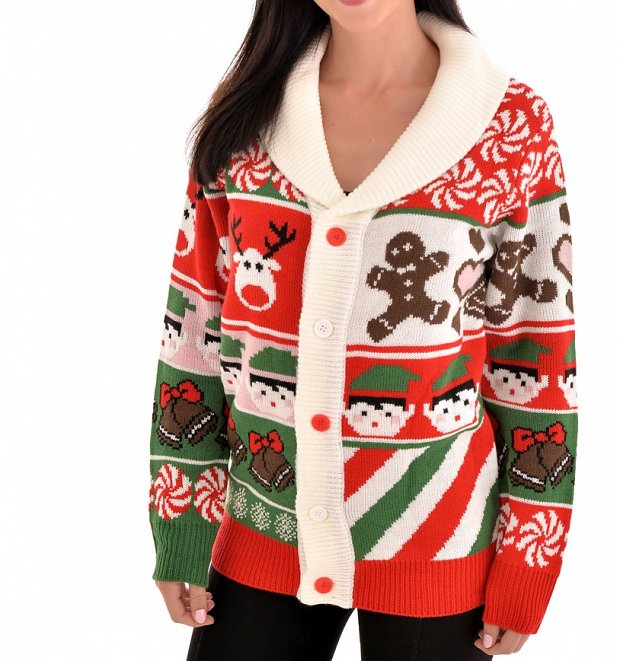 Retro Elfy Christmas Knitted Cardigan from Cheesy Christmas Jumpers