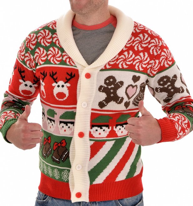 Retro Elfy Christmas Knitted Cardigan from Cheesy Christmas Jumpers