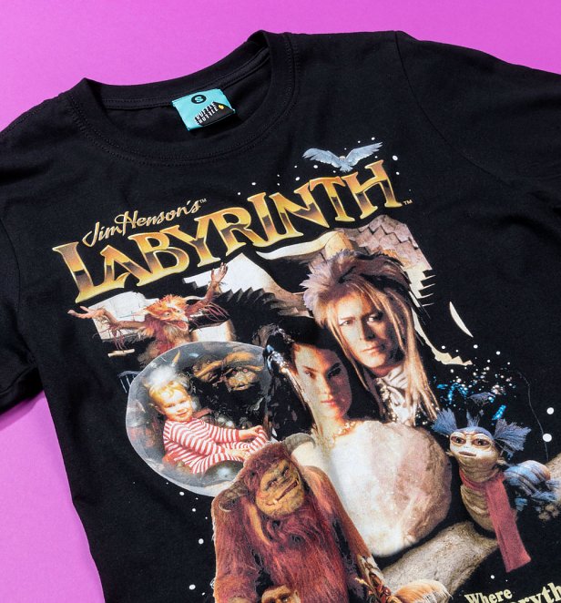 Retro Labyrinth Black TShirt