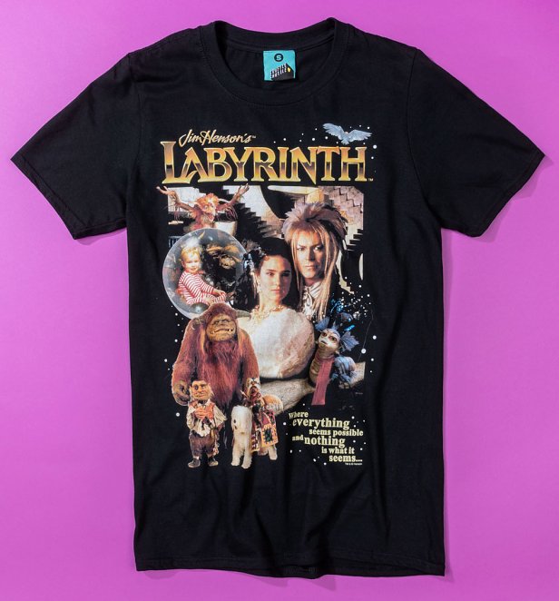 Retro Labyrinth Black T-Shirt