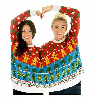 Retro-Nussknacker Twosie Jumper aus käsig Christmas Pullover gestrickt Retro-Nussknacker Twosie Jumper aus käsig Christmas Pullover gestrickt