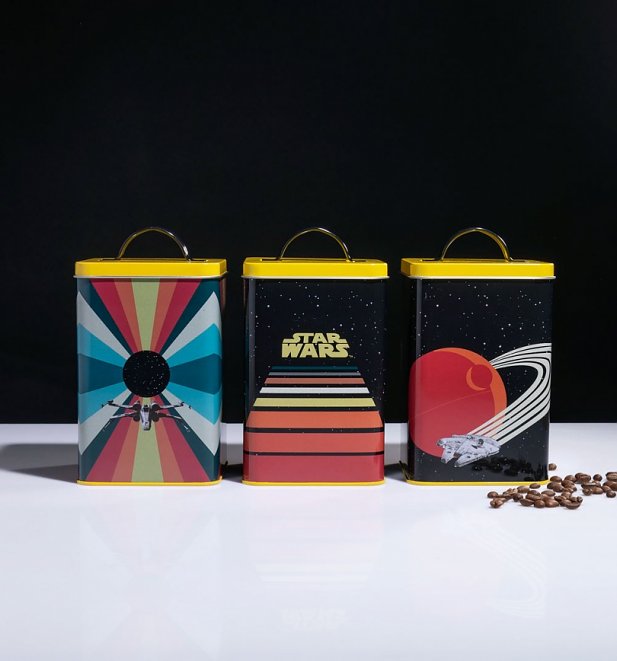 Retro Star Wars Vehicles Set Of Three Storage Tins from Funko