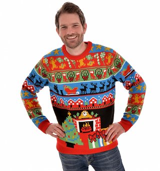 Retro Twas The Night Before Christmas Knitted Jumper from Cheesy Christmas Jumpers Retro Twas The Night Before Christmas Knitted Jumper from Cheesy Christmas Jumpers