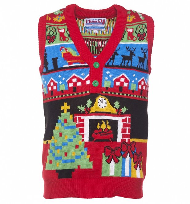 Retro Twas The Night Before Christmas Knitted Tank from Cheesy Christmas Jumpers Retro Twas The Night Before Christmas Knitted Tank from Cheesy Christmas Jumpers