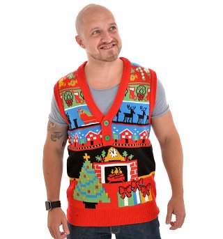 Retro Twas The Night Before Christmas Knitted Tank from Cheesy Christmas Jumpers Retro Twas The Night Before Christmas Knitted Tank from Cheesy Christmas Jumpers